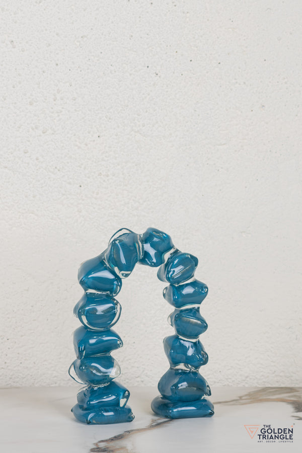 Zinnia Glass Tabletop Decor - Blue