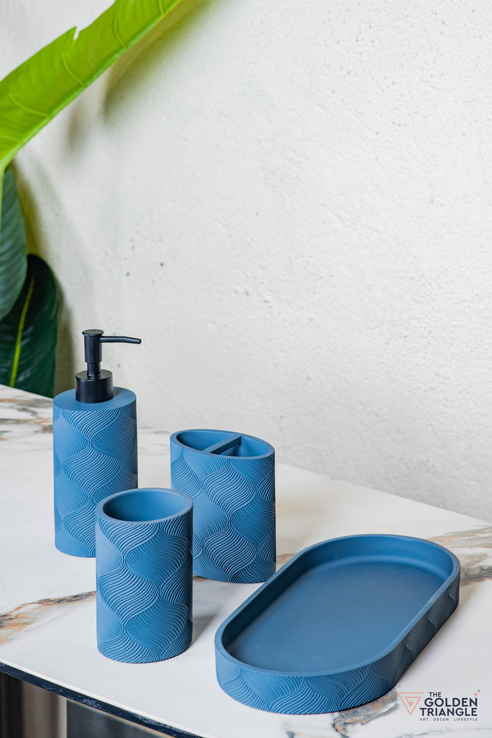 Aura Bathroom Set - Set of 4 - Blue