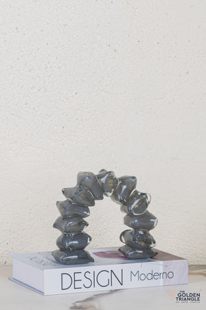 Zinnia Glass Tabletop Decor - Gray