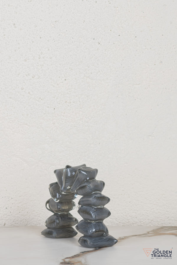 Zinnia Glass Tabletop Decor - Gray