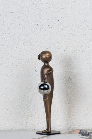 Nifty Man Holding Ball Tabletop Decor  - Gold