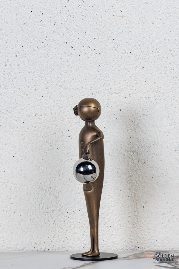 Nifty Man Holding Ball Tabletop Decor  - Gold