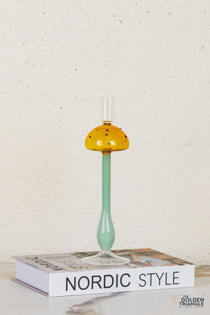 Zyric Glass Candle Stand - Green