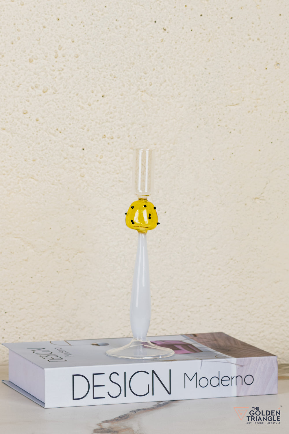 Zyric Glass Candle Stand - White