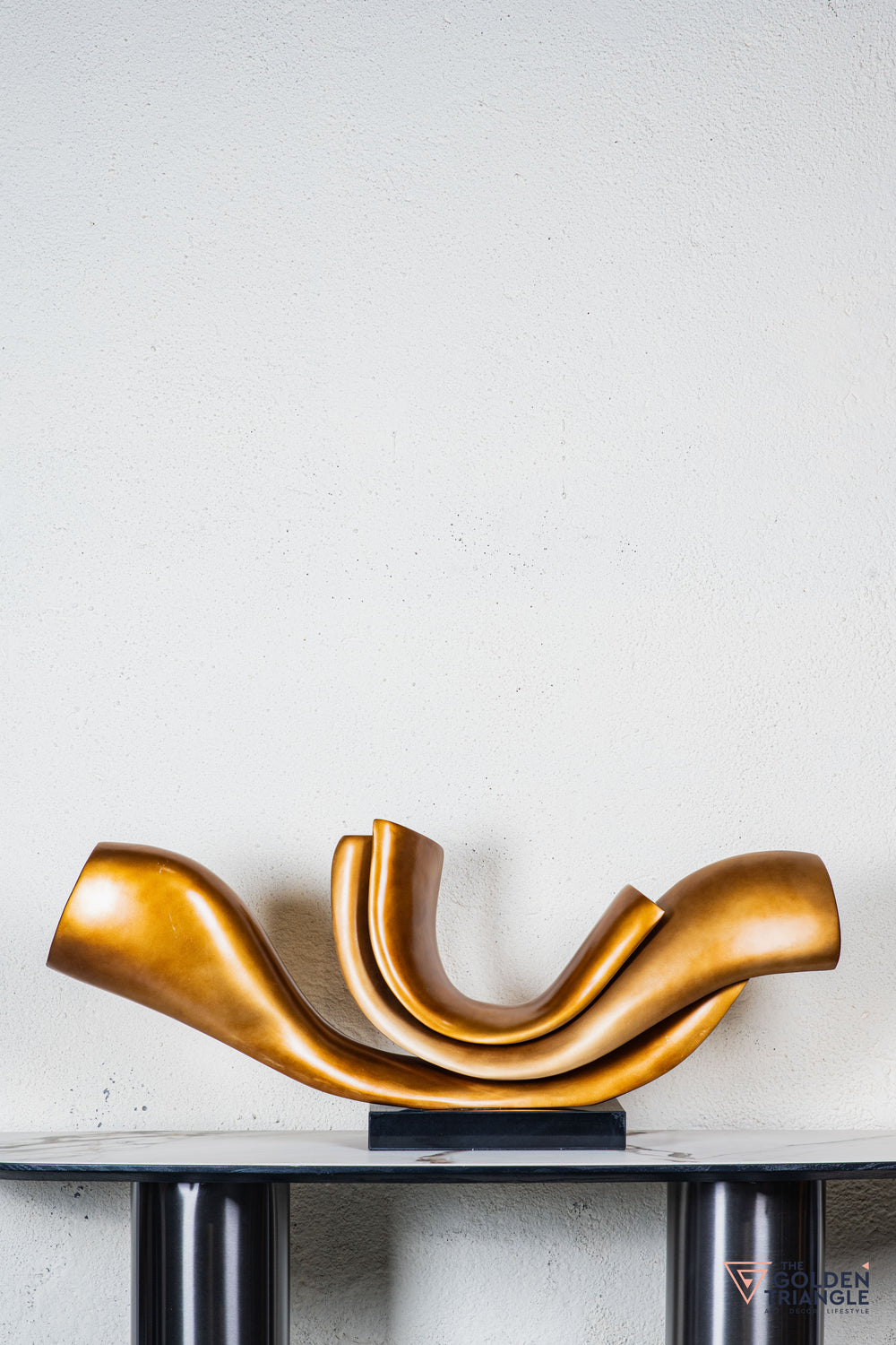 Vortex Abstract Sculpture - Brass Gold