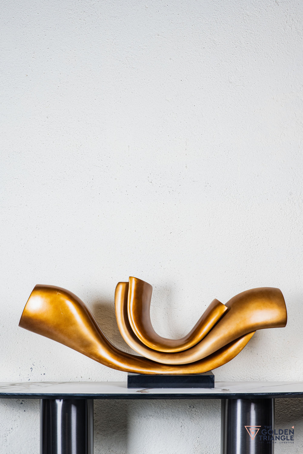 Vortex Abstract Sculpture - Brass Gold