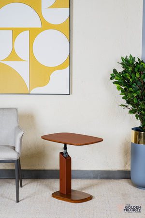 Cortado Adjustable Side Table with Wheels - Tan