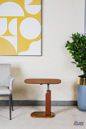 Cortado Adjustable Side Table with Wheels - Tan