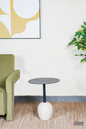 Vetro Travertine Side Table
