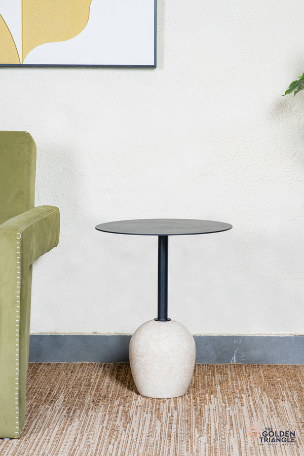 Vetro Travertine Side Table