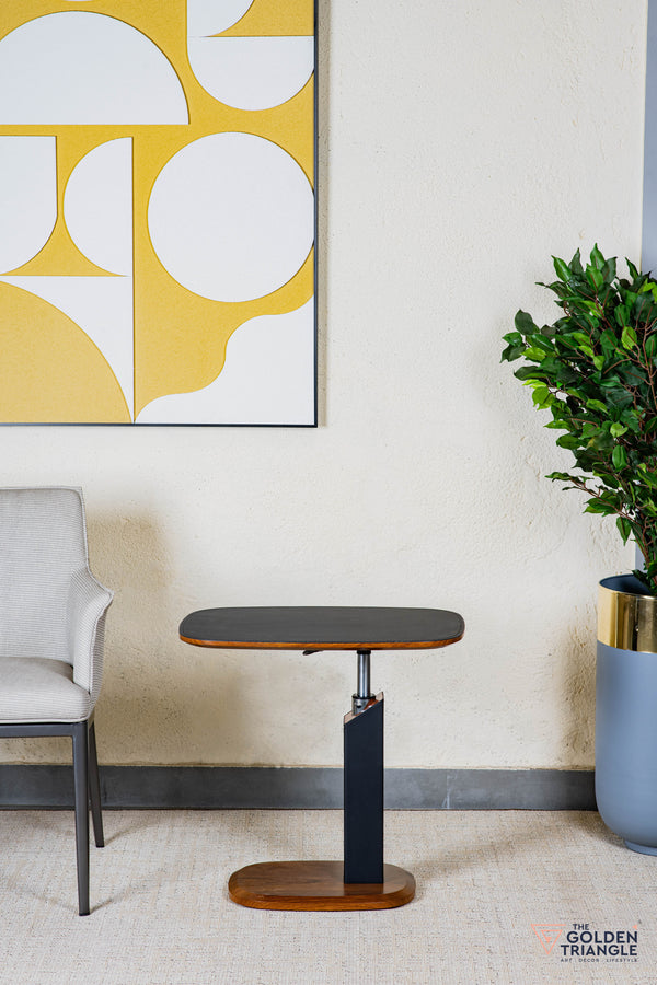 Cortado Adjustable Side Table with Wheels - Black