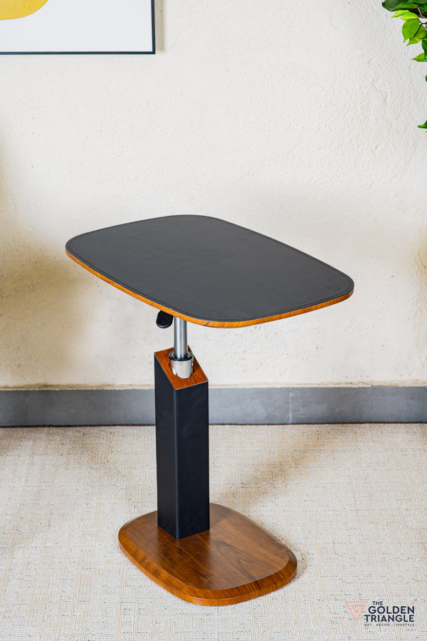 Cortado Adjustable Side Table with Wheels - Black