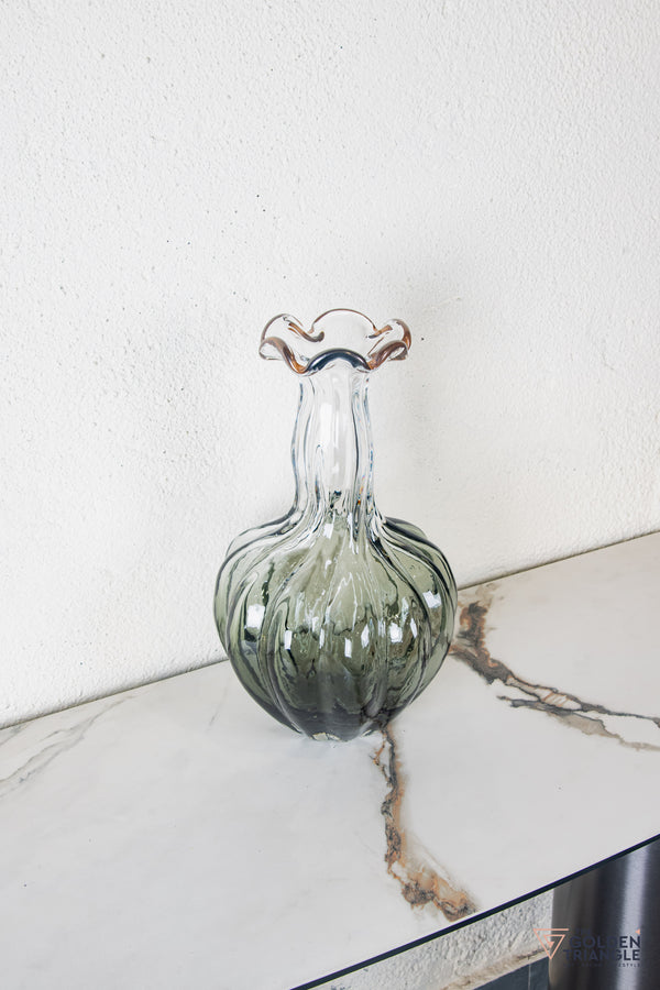 Flora Glass Vase - Smoke