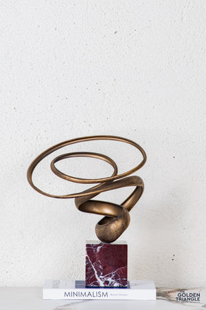 Zuri Abstract Sculpture - Antique Gold