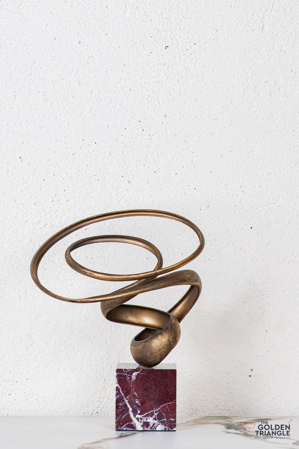 Zuri Abstract Sculpture - Antique Gold