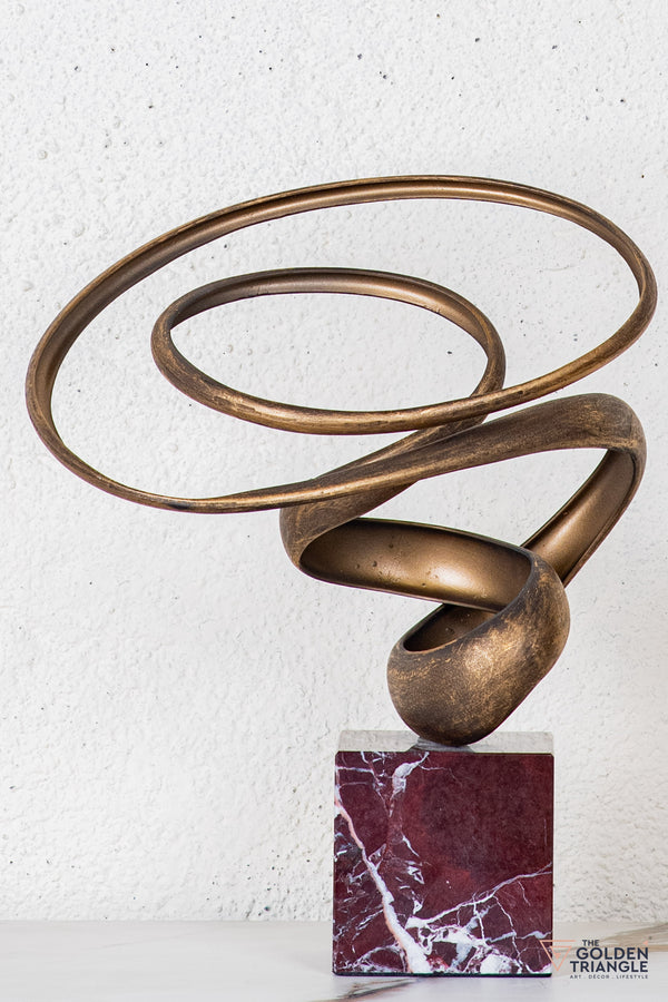 Zuri Abstract Sculpture - Antique Gold