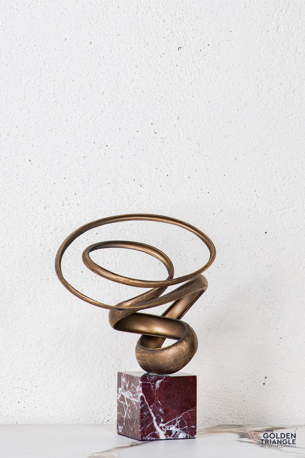 Zuri Abstract Sculpture - Antique Gold
