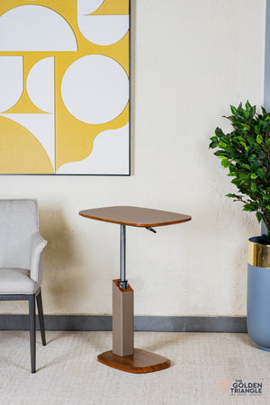 Cortado Adjustable Side Table with Wheels - Greige