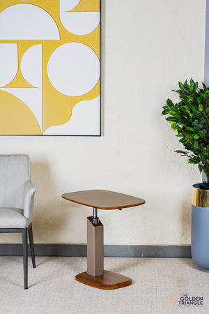 Cortado Adjustable Side Table with Wheels - Greige