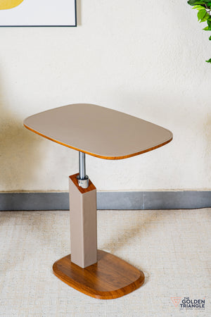 Cortado Adjustable Side Table with Wheels - Greige