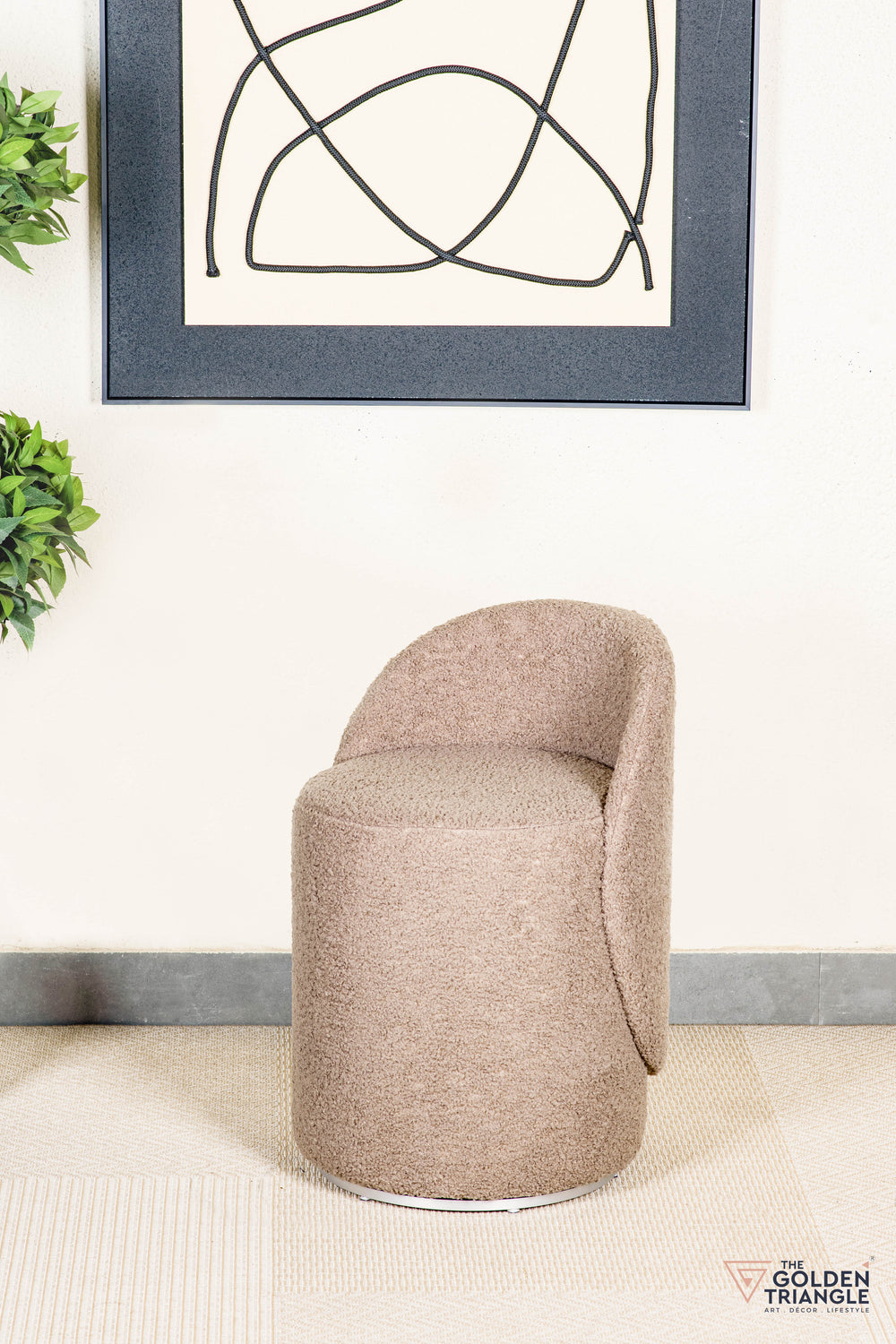 Orella Pouffe with Backrest & Swivel - Mocha