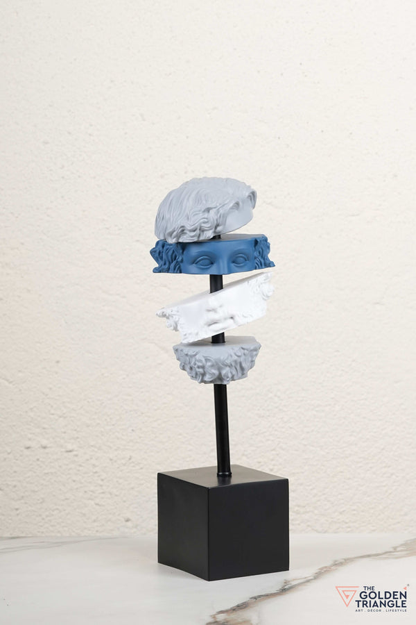 Elysian Roman Face Sculpture - Blue