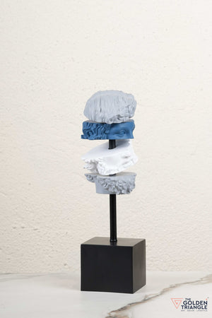 Elysian Roman Face Sculpture - Blue