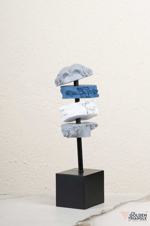 Elysian Roman Face Sculpture - Blue
