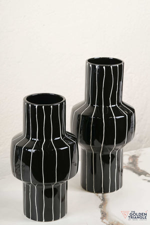 Ridge Ceramic Vase