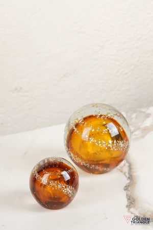 Moderna Crystal Orb Tabletop Decor - Amber