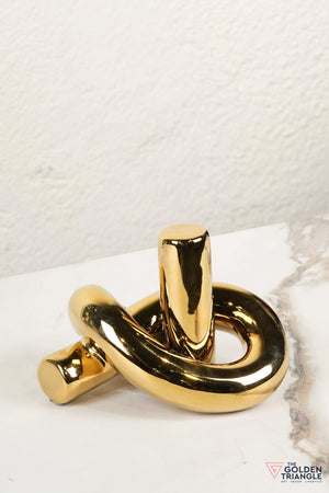 Twisted Knot Ceramic Tabletop Decor - Gold