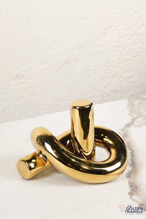 Twisted Knot Ceramic Tabletop Decor - Gold