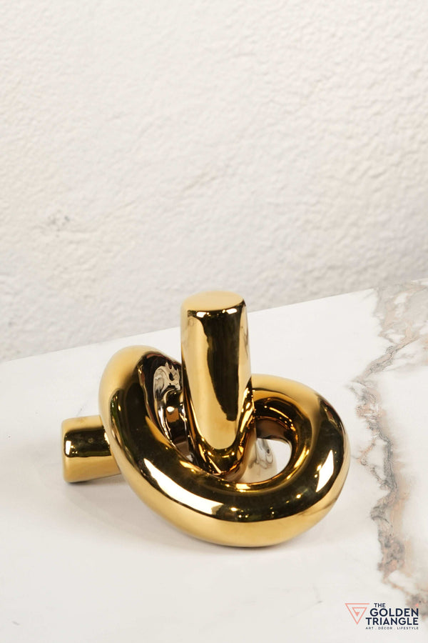 Twisted Knot Ceramic Tabletop Decor - Gold