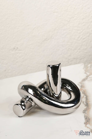 Twisted Knot Ceramic Tabletop Decor - Silver