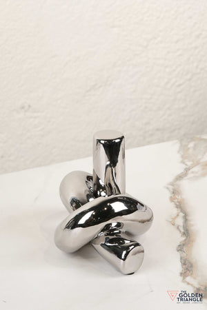 Twisted Knot Ceramic Tabletop Decor - Silver