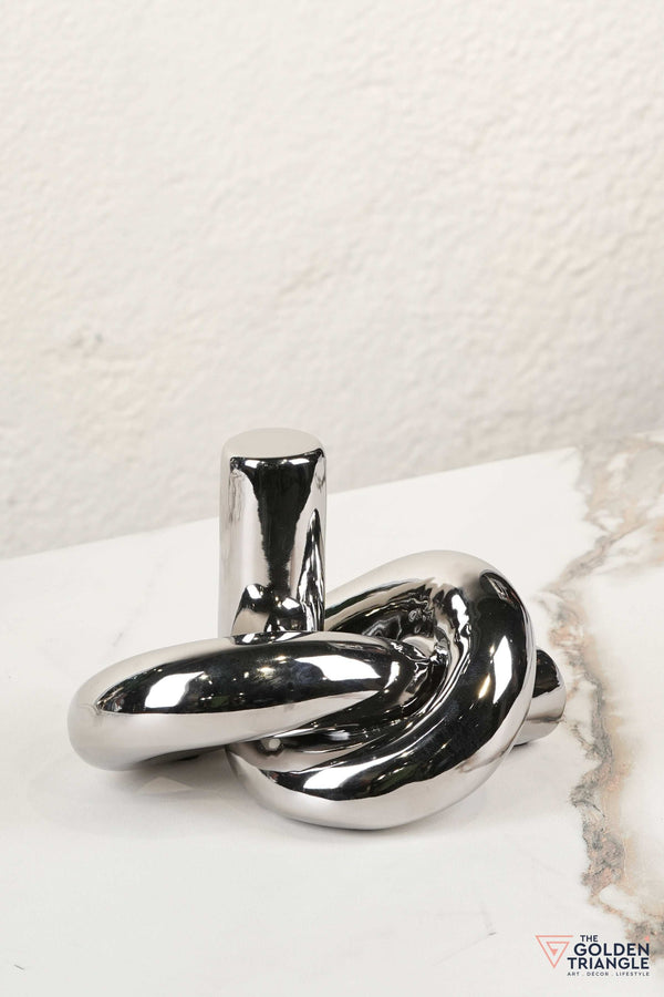 Twisted Knot Ceramic Tabletop Decor - Silver