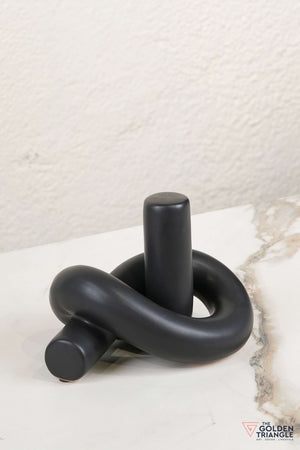 Twisted Knot Ceramic Tabletop Decor - Black