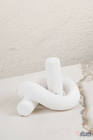 Twisted Knot Ceramic Tabletop Decor - White