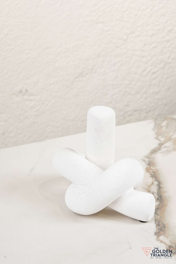 Twisted Knot Ceramic Tabletop Decor - White