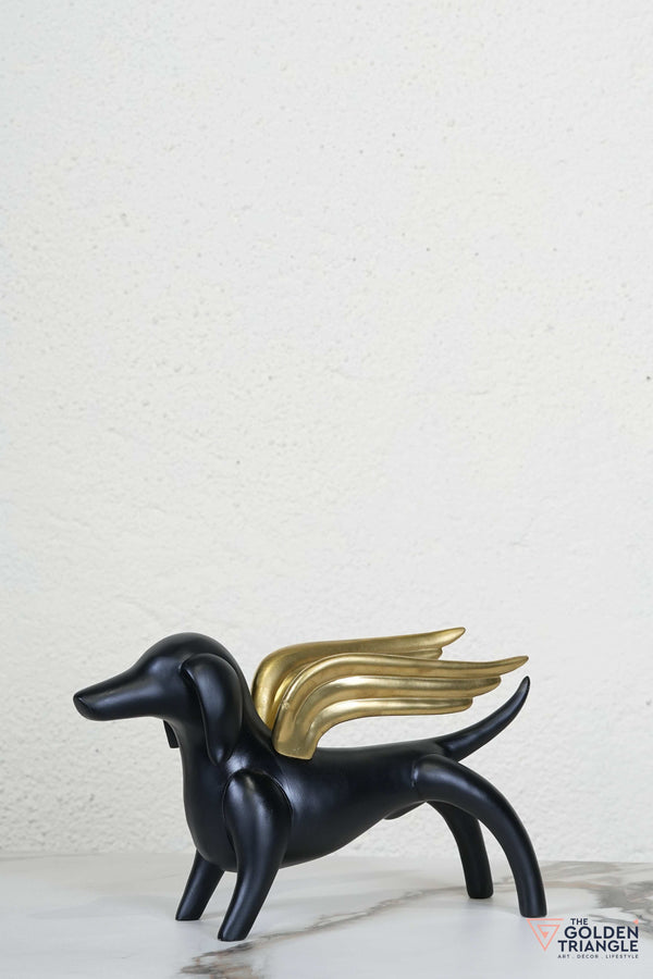 Dog with Wings Artefact - Black & Gold