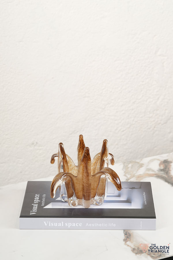 Tresor Glass Candle Decor Holder - Amber