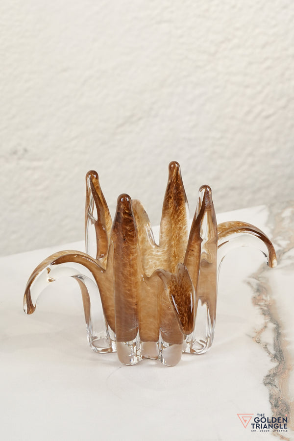 Tresor Glass Candle Decor Holder - Amber