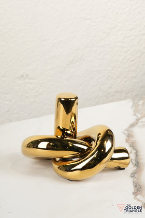 Twisted Knot Ceramic Tabletop Decor - Gold