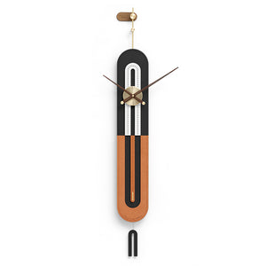 Elisa Wall Clock - Black+Orange