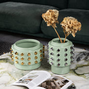 Spectra Short Ceramic Vase - Mint Green