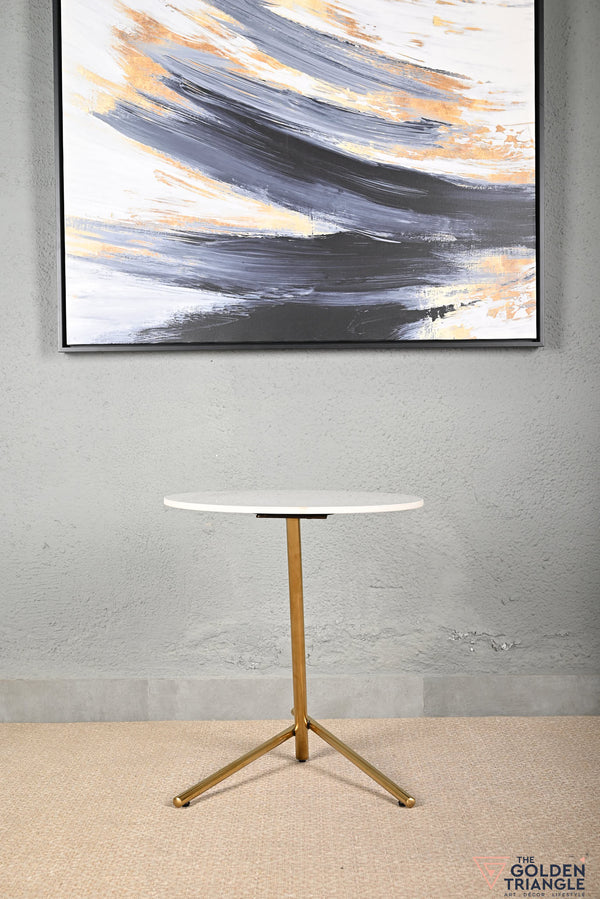 Axel Side Table - White & Gold