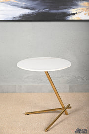 Axel Side Table - White & Gold