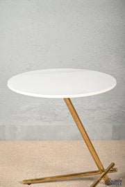 Axel Side Table - White & Gold