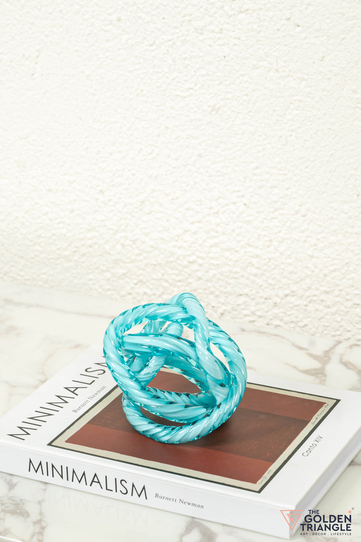 Vortex Small Glass Knot - Sky Blue