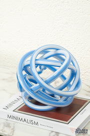 Vortex XL Glass Knot - Blue & White